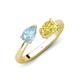 4 - Afra 1.60 ctw Aquamarine Pear Shape (7x5 mm) & Yellow Sapphire Oval Shape (7x5 mm) Toi Et Moi Engagement Ring 