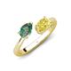 4 - Afra 1.86 ctw Lab Created Alexandrite Pear Shape (7x5 mm) & Yellow Sapphire Oval Shape (7x5 mm) Toi Et Moi Engagement Ring 