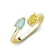 4 - Afra 1.35 ctw Opal Pear Shape (7x5 mm) & Yellow Sapphire Oval Shape (7x5 mm) Toi Et Moi Engagement Ring 
