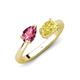4 - Afra 1.70 ctw Pink Tourmaline Pear Shape (7x5 mm) & Yellow Sapphire Oval Shape (7x5 mm) Toi Et Moi Engagement Ring 
