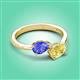 3 - Afra 1.75 ctw Tanzanite Pear Shape (7x5 mm) & Yellow Sapphire Oval Shape (7x5 mm) Toi Et Moi Engagement Ring 