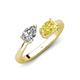4 - Afra 1.90 ctw White Sapphire Pear Shape (7x5 mm) & Yellow Sapphire Oval Shape (7x5 mm) Toi Et Moi Engagement Ring 