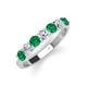 3 - Kathleen 3.40 mm Round Emerald and Lab Grown Diamond Wedding Band 