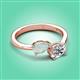 3 - Afra 1.15 ctw Opal Pear Shape (7x5 mm) & IGI Certified Lab Grown Diamond Oval Shape (7x5 mm) Toi Et Moi Engagement Ring 