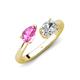 4 - Afra 1.70 ctw Pink Sapphire Pear Shape (7x5 mm) & IGI Certified Lab Grown Diamond Oval Shape (7x5 mm) Toi Et Moi Engagement Ring 