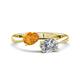 1 - Afra 1.45 ctw Citrine Pear Shape (7x5 mm) & GIA Certified Natural Diamond Oval Shape (7x5 mm) Toi Et Moi Engagement Ring 