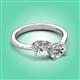 3 - Afra 1.65 ctw Moissanite Pear Shape (7x5 mm) & GIA Certified Natural Diamond Oval Shape (7x5 mm) Toi Et Moi Engagement Ring 