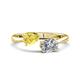 1 - Afra 1.70 ctw Yellow Sapphire Pear Shape (7x5 mm) & GIA Certified Natural Diamond Oval Shape (7x5 mm) Toi Et Moi Engagement Ring 