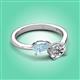 3 - Afra 1.40 ctw Aquamarine Pear Shape (7x5 mm) & GIA Certified Natural Diamond Oval Shape (7x5 mm) Toi Et Moi Engagement Ring 