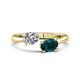 1 - Afra 1.80 ctw GIA Certified Natural Diamond  Pear Shape (7x5 mm) & London Blue Topaz Oval Shape (7x5 mm) Toi Et Moi Engagement Ring 