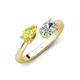 4 - Afra 1.90 ctw Yellow Sapphire Pear Shape (7x5 mm) & White Sapphire Oval Shape (7x5 mm) Toi Et Moi Engagement Ring 