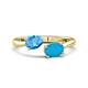 1 - Afra 1.55 ctw Blue Topaz Pear Shape (7x5 mm) & Turquoise Oval Shape (7x5 mm) Toi Et Moi Engagement Ring 