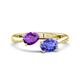 1 - Afra 1.50 ctw Amethyst Pear Shape (7x5 mm) & Tanzanite Oval Shape (7x5 mm) Toi Et Moi Engagement Ring 