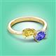 3 - Afra 1.75 ctw Yellow Sapphire Pear Shape (7x5 mm) & Tanzanite Oval Shape (7x5 mm) Toi Et Moi Engagement Ring 