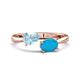 1 - Afra 1.30 ctw Aquamarine Pear Shape (7x5 mm) & Turquoise Oval Shape (7x5 mm) Toi Et Moi Engagement Ring 