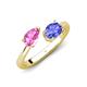 4 - Afra 1.75 ctw Pink Sapphire Pear Shape (7x5 mm) & Tanzanite Oval Shape (7x5 mm) Toi Et Moi Engagement Ring 