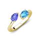 4 - Afra 1.75 ctw Tanzanite Pear Shape (7x5 mm) & Blue Topaz Oval Shape (7x5 mm) Toi Et Moi Engagement Ring 