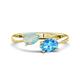 1 - Afra 1.35 ctw Opal Pear Shape (7x5 mm) & Blue Topaz Oval Shape (7x5 mm) Toi Et Moi Engagement Ring 