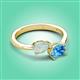 3 - Afra 1.35 ctw Opal Pear Shape (7x5 mm) & Blue Topaz Oval Shape (7x5 mm) Toi Et Moi Engagement Ring 