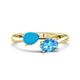 1 - Afra 1.35 ctw Turquoise Pear Shape (7x5 mm) & Blue Topaz Oval Shape (7x5 mm) Toi Et Moi Engagement Ring 