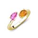 4 - Afra 1.62 ctw Pink Sapphire Pear Shape (7x5 mm) & Citrine Oval Shape (7x5 mm) Toi Et Moi Engagement Ring 