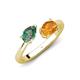 4 - Afra 1.58 ctw Lab Created Alexandrite Pear Shape (7x5 mm) & Citrine Oval Shape (7x5 mm) Toi Et Moi Engagement Ring 