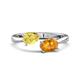 1 - Afra 1.62 ctw Yellow Sapphire Pear Shape (7x5 mm) & Citrine Oval Shape (7x5 mm) Toi Et Moi Engagement Ring 