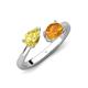 4 - Afra 1.62 ctw Yellow Sapphire Pear Shape (7x5 mm) & Citrine Oval Shape (7x5 mm) Toi Et Moi Engagement Ring 