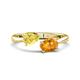 1 - Afra 1.62 ctw Yellow Sapphire Pear Shape (7x5 mm) & Citrine Oval Shape (7x5 mm) Toi Et Moi Engagement Ring 
