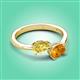 3 - Afra 1.62 ctw Yellow Sapphire Pear Shape (7x5 mm) & Citrine Oval Shape (7x5 mm) Toi Et Moi Engagement Ring 