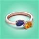 3 - Afra 1.32 ctw Iolite Pear Shape (7x5 mm) & Citrine Oval Shape (7x5 mm) Toi Et Moi Engagement Ring 