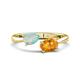 1 - Afra 1.07 ctw Opal Pear Shape (7x5 mm) & Citrine Oval Shape (7x5 mm) Toi Et Moi Engagement Ring 