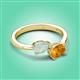3 - Afra 1.07 ctw Opal Pear Shape (7x5 mm) & Citrine Oval Shape (7x5 mm) Toi Et Moi Engagement Ring 