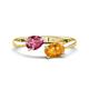 1 - Afra 1.42 ctw Pink Tourmaline Pear Shape (7x5 mm) & Citrine Oval Shape (7x5 mm) Toi Et Moi Engagement Ring 