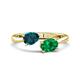 1 - Afra 1.65 ctw London Blue Topaz Pear Shape (7x5 mm) & Emerald Oval Shape (7x5 mm) Toi Et Moi Engagement Ring 