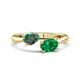 1 - Afra 1.66 ctw Lab Created Alexandrite Pear Shape (7x5 mm) & Emerald Oval Shape (7x5 mm) Toi Et Moi Engagement Ring 