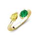 4 - Afra 1.70 ctw Yellow Sapphire Pear Shape (7x5 mm) & Emerald Oval Shape (7x5 mm) Toi Et Moi Engagement Ring 