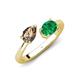 4 - Afra 1.45 ctw Smoky Quartz Pear Shape (7x5 mm) & Emerald Oval Shape (7x5 mm) Toi Et Moi Engagement Ring 