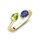 4 - Afra 1.47 ctw Peridot Pear Shape (7x5 mm) & Iolite Oval Shape (7x5 mm) Toi Et Moi Engagement Ring 