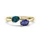 1 - Afra 1.52 ctw London Blue Topaz Pear Shape (7x5 mm) & Iolite Oval Shape (7x5 mm) Toi Et Moi Engagement Ring 