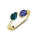 4 - Afra 1.52 ctw London Blue Topaz Pear Shape (7x5 mm) & Iolite Oval Shape (7x5 mm) Toi Et Moi Engagement Ring 