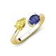 4 - Afra 1.57 ctw Yellow Sapphire Pear Shape (7x5 mm) & Iolite Oval Shape (7x5 mm) Toi Et Moi Engagement Ring 