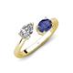 4 - Afra 1.57 ctw White Sapphire Pear Shape (7x5 mm) & Iolite Oval Shape (7x5 mm) Toi Et Moi Engagement Ring 