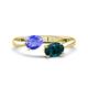 1 - Afra 1.75 ctw Tanzanite Pear Shape (7x5 mm) & London Blue Topaz Oval Shape (7x5 mm) Toi Et Moi Engagement Ring 