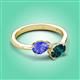 3 - Afra 1.75 ctw Tanzanite Pear Shape (7x5 mm) & London Blue Topaz Oval Shape (7x5 mm) Toi Et Moi Engagement Ring 