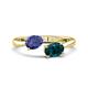1 - Afra 1.60 ctw Iolite Pear Shape (7x5 mm) & London Blue Topaz Oval Shape (7x5 mm) Toi Et Moi Engagement Ring 