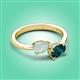 3 - Afra 1.35 ctw Opal Pear Shape (7x5 mm) & London Blue Topaz Oval Shape (7x5 mm) Toi Et Moi Engagement Ring 