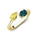 4 - Afra 1.90 ctw Yellow Sapphire Pear Shape (7x5 mm) & London Blue Topaz Oval Shape (7x5 mm) Toi Et Moi Engagement Ring 