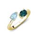 4 - Afra 1.60 ctw Aquamarine Pear Shape (7x5 mm) & London Blue Topaz Oval Shape (7x5 mm) Toi Et Moi Engagement Ring 