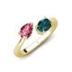 4 - Afra 1.70 ctw Pink Tourmaline Pear Shape (7x5 mm) & London Blue Topaz Oval Shape (7x5 mm) Toi Et Moi Engagement Ring 